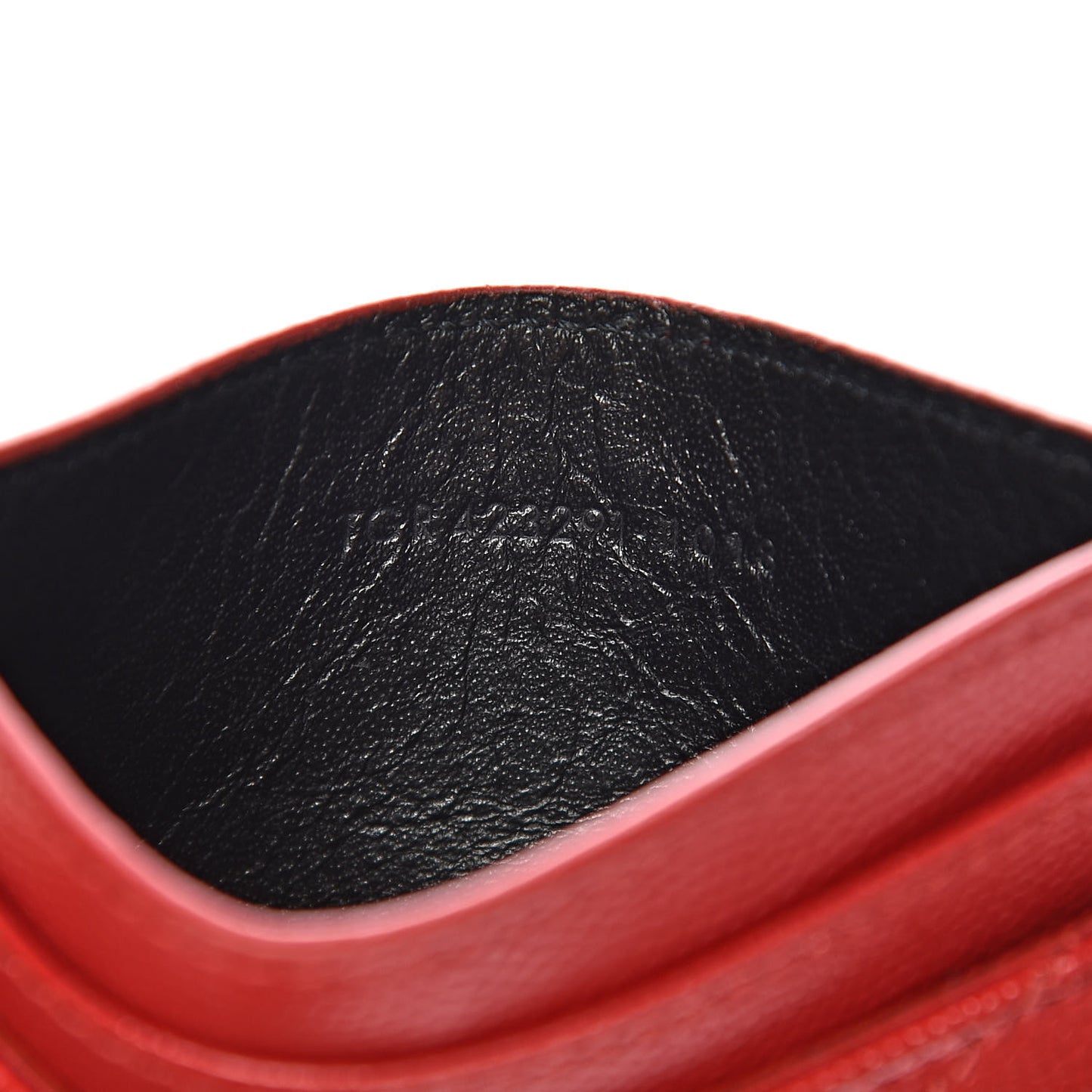Grain De Poudre Matelasse Chevron Monogram Credit Card Case New Red