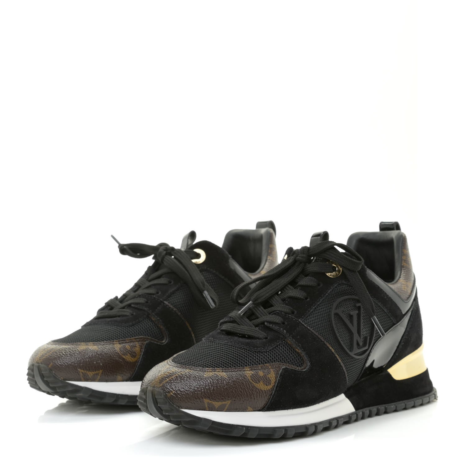 Louis Vuitton Suede Monogram Run Away Sneakers 38 Black 3 of 12