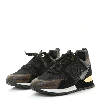 Louis Vuitton Suede Monogram Run Away Sneakers 38 Black 3 of 12