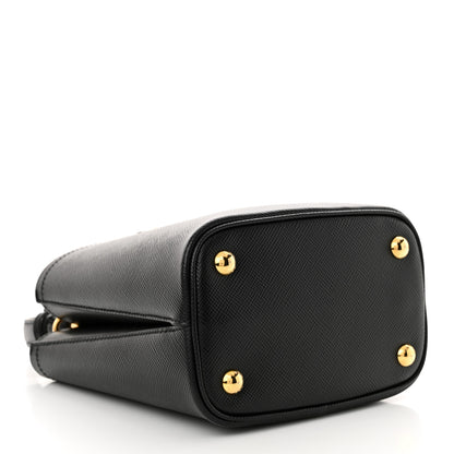 Prada Saffiano Cuir Small Panier Bucket Bag Black Fuoco 4 of 10
