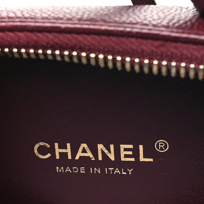 Chanel Caviar Quilted Small CC Filigree Vanity Case Burgundy 6 of 12