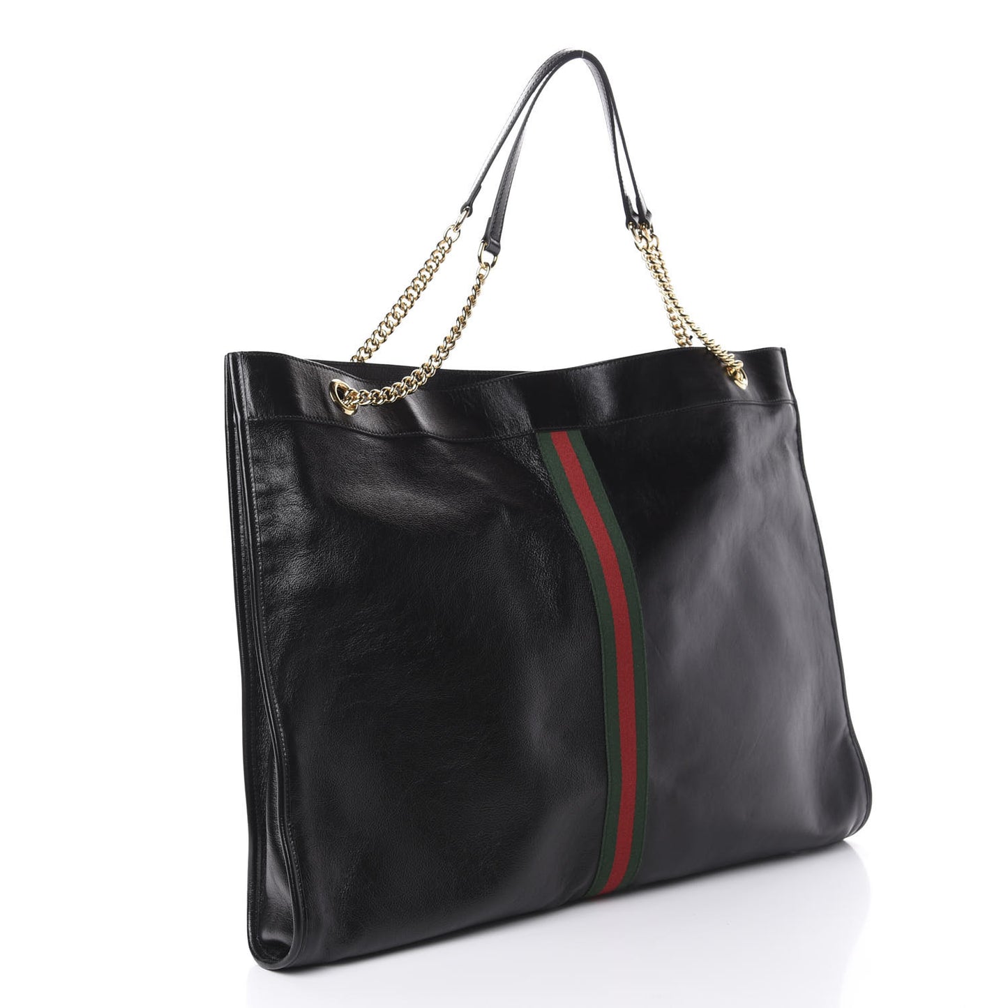 Calfskin Large Rajah Chain Tote Black