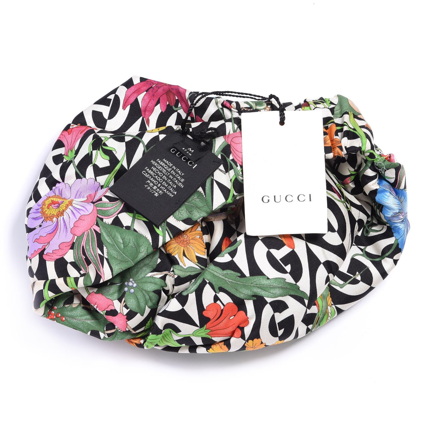 Silk G Rhombus Flora Print Headband M Multicolor