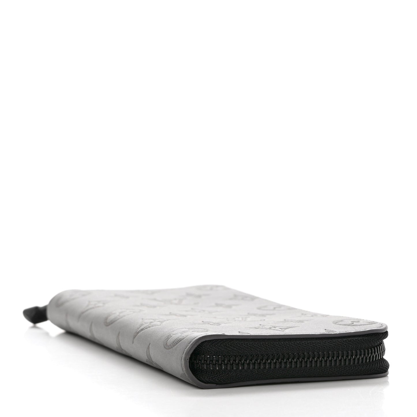 Calfskin Monogram Shadow Vertical Zippy Wallet Anthracite Gray