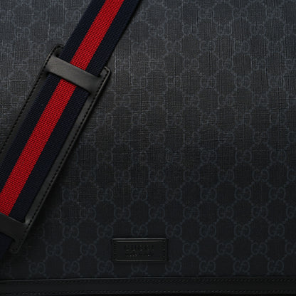 Gucci GG Supreme Monogram Web Messenger Diaper Bag Black Grey 9 of 15