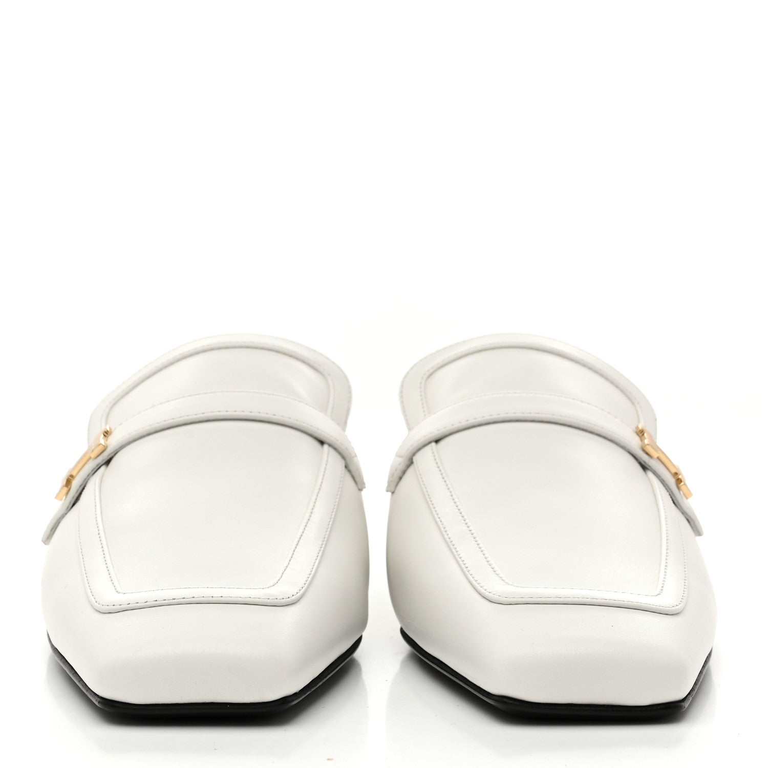 Hermes Calfskin Womens Groupie Mules 37 White 3 of 11