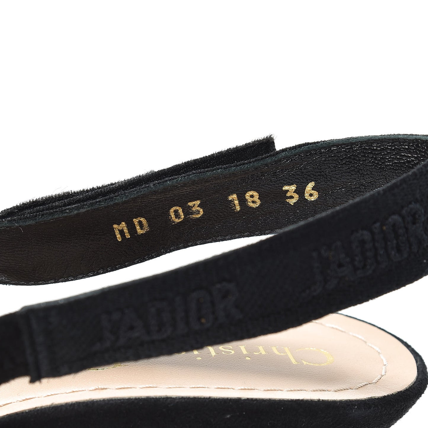 Suede Calfskin Grosgrain Dotted Sling-Back Ballet Pumps 36 Black
