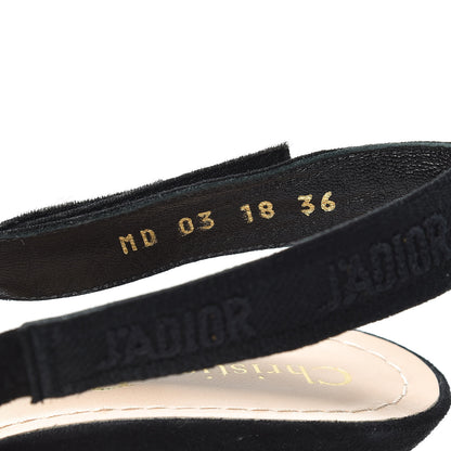 Christian Dior Suede Calfskin Grosgrain Dotted Sling-Back Ballet Pumps 36 Black 8 of 8