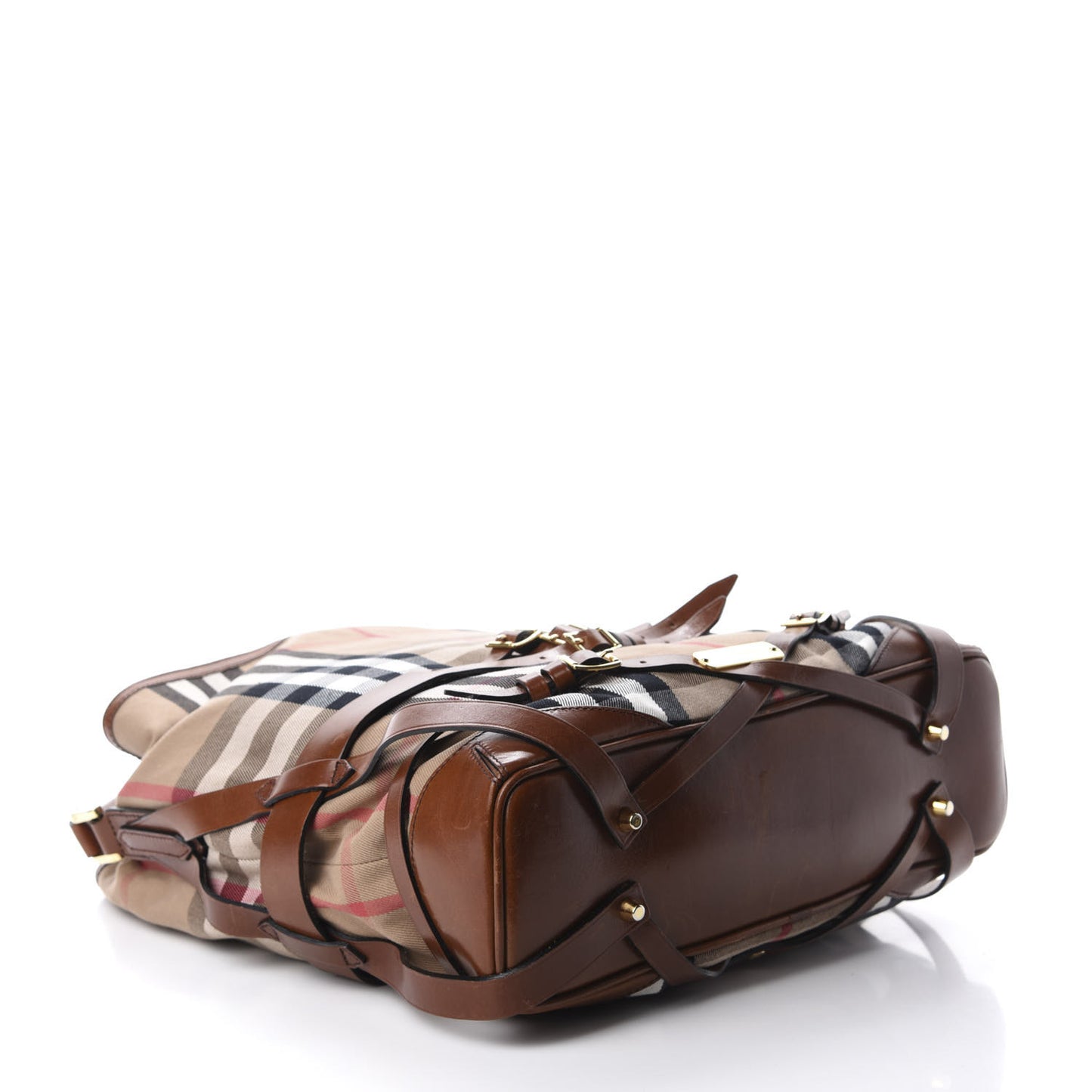 House Check Bridle Calfskin Medium Gosford Hobo Dark Tan