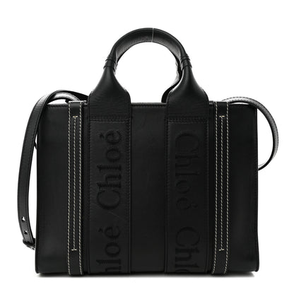 Chloe Calfskin Small Woody Tote Black 1 of 13