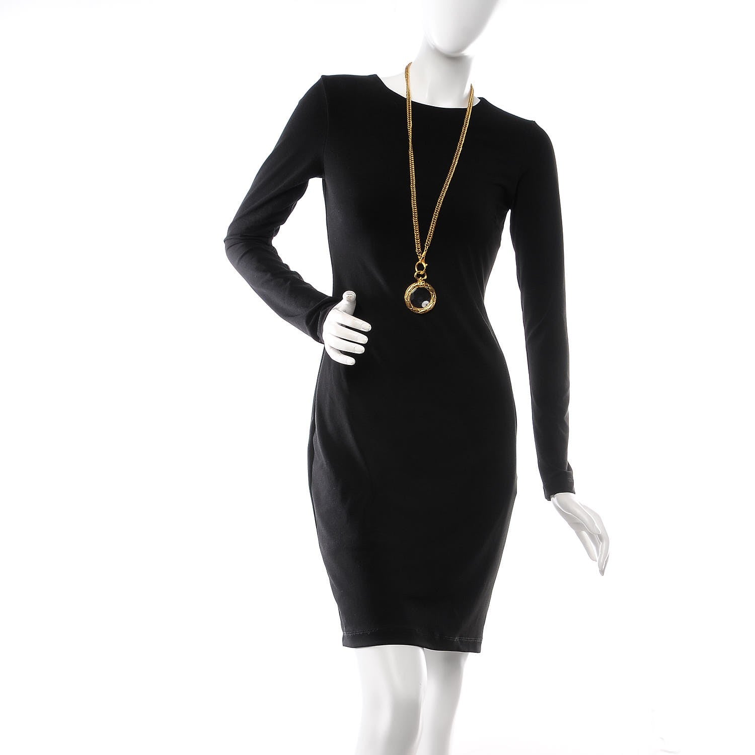 Chanel CC Quilted Loupe Chain Necklace Gold 2 of 6