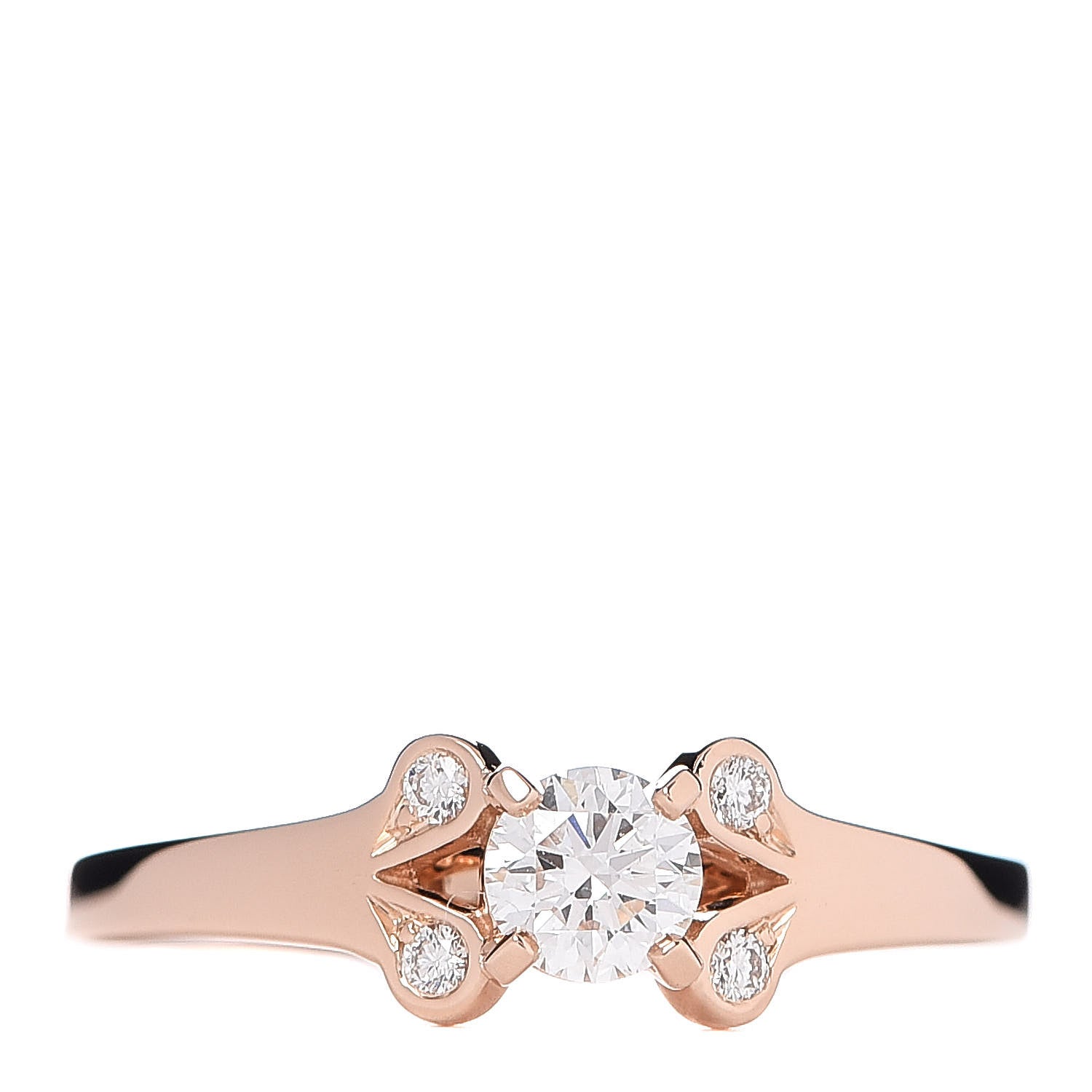 Cartier 18K Pink Gold Diamond .23ct Ballerine Solitaire Engagement Ring 46 3.75 1 of 7
