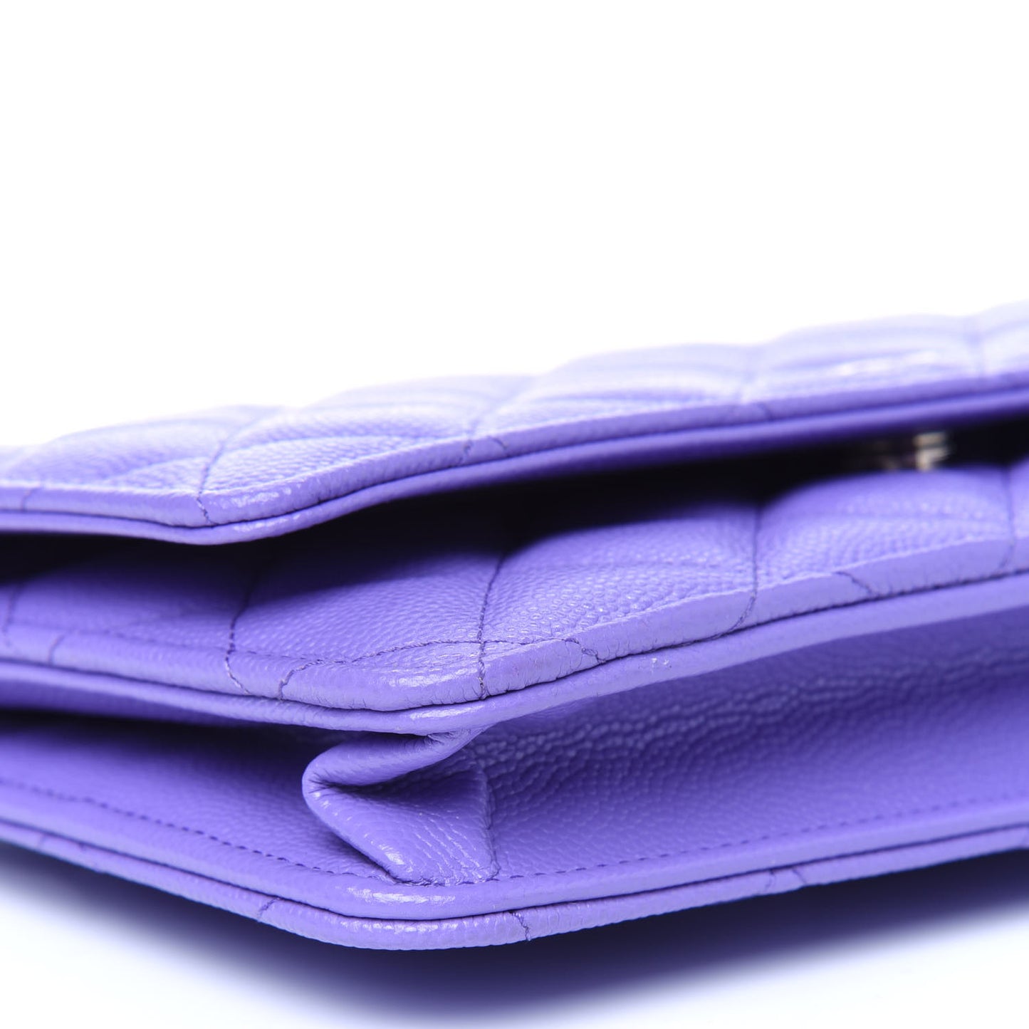 Caviar Quilted Wallet On Chain WOC Purple