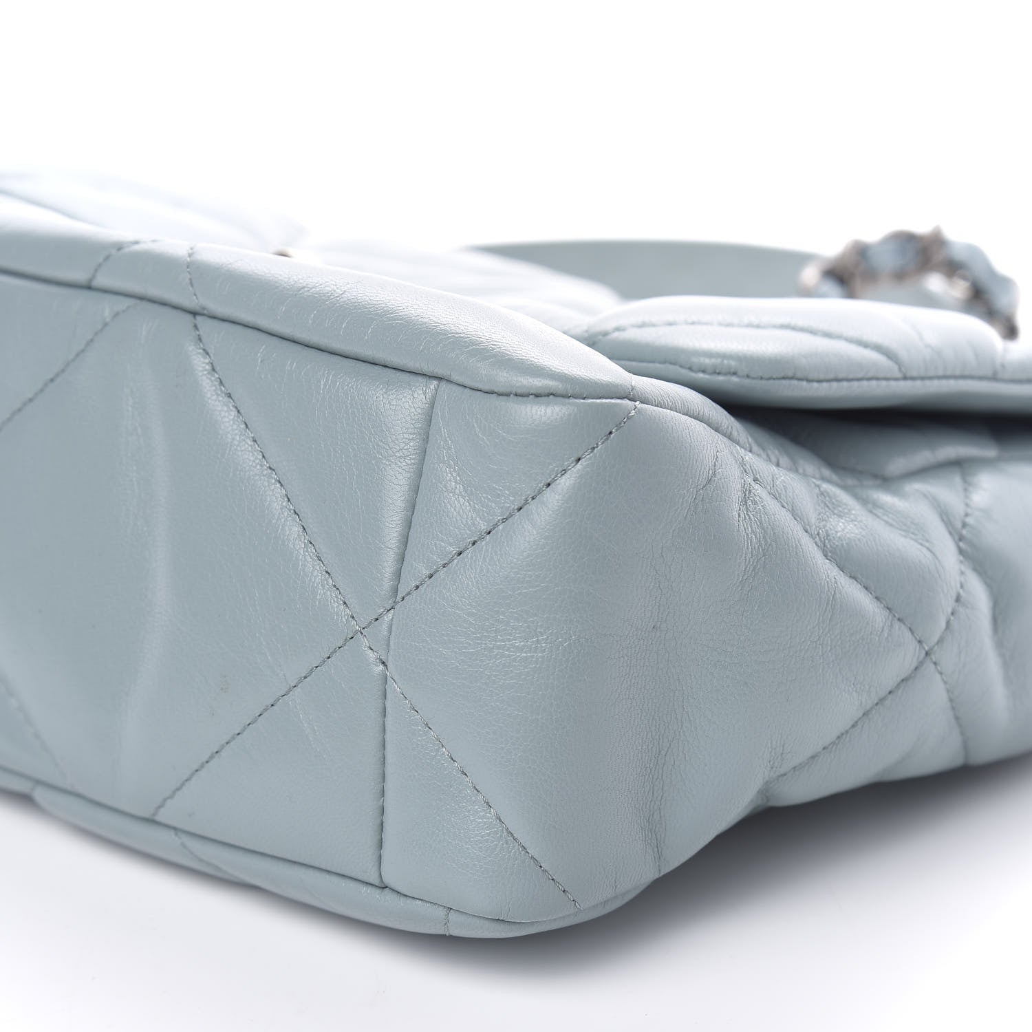 Chanel Goatskin Quilted Large 19 Flap Blue 9 of 11