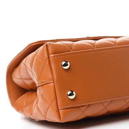 Chanel Caviar Quilted Mini Coco Handle Flap Light Brown 6 of 11