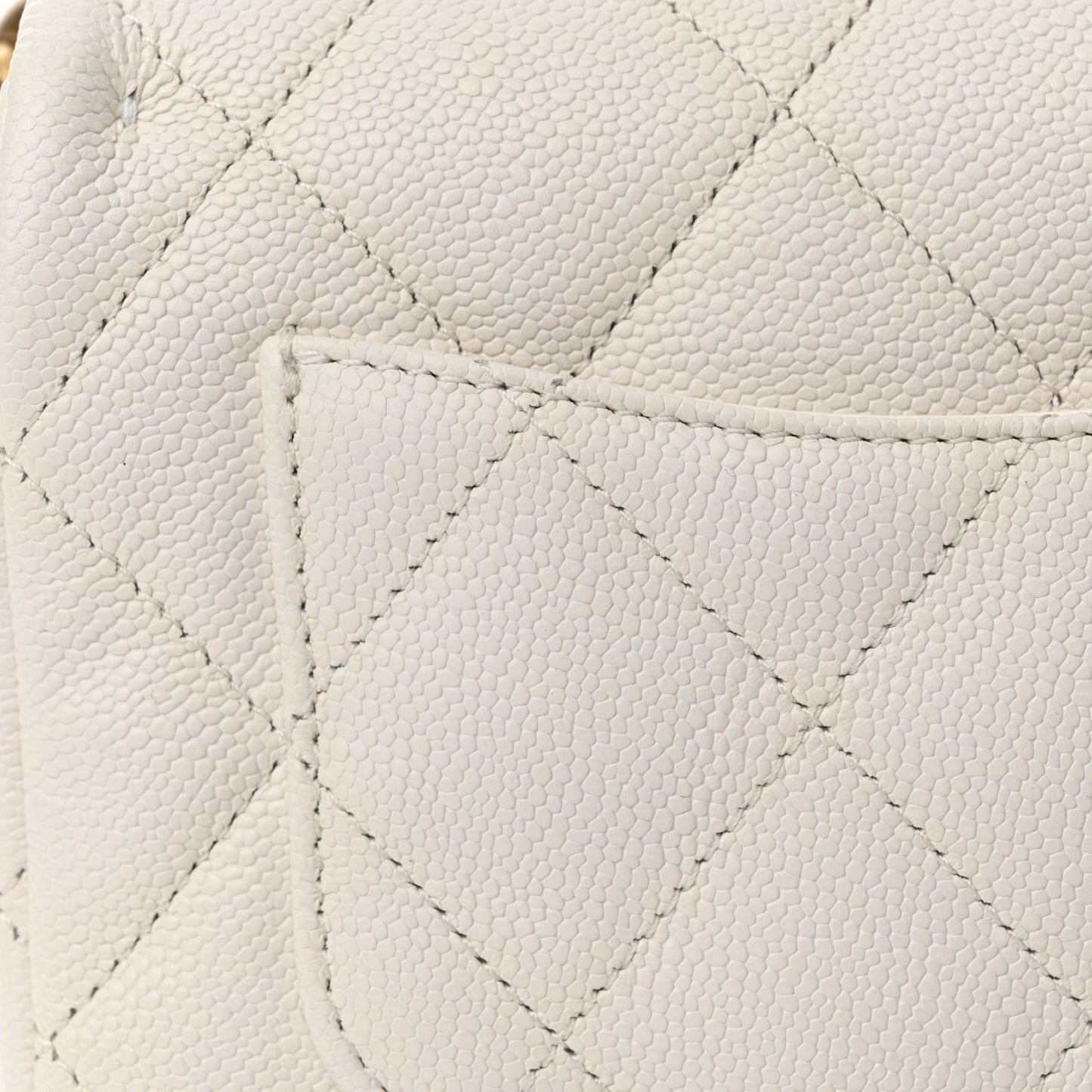 Caviar Quilted Mini Sweetheart Flap White