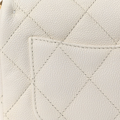 Chanel Caviar Quilted Mini Sweetheart Flap White 11 of 12