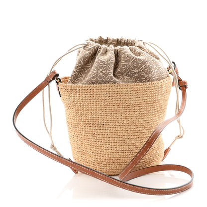 Loewe Calfskin Raffia Anagram Paulas Ibiza Pochette Bag Natural Tan 2 of 9
