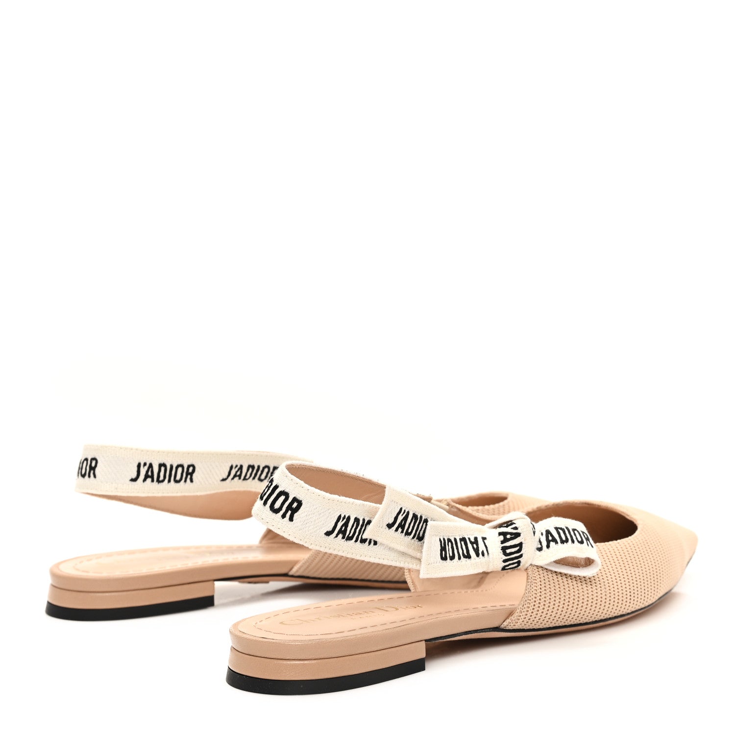 Christian Dior Technical Canvas Ribbon J'Adior Slingback Ballet Flats 39 Powder Nude 5 of 9