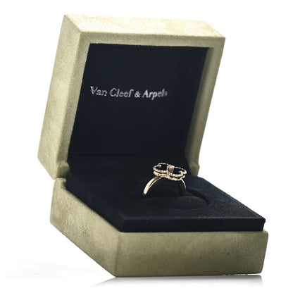 Van Cleef & Arpels 18K Yellow Gold Diamond Black Onyx Vintage Alhambra Ring 48 4.5 6 of 6