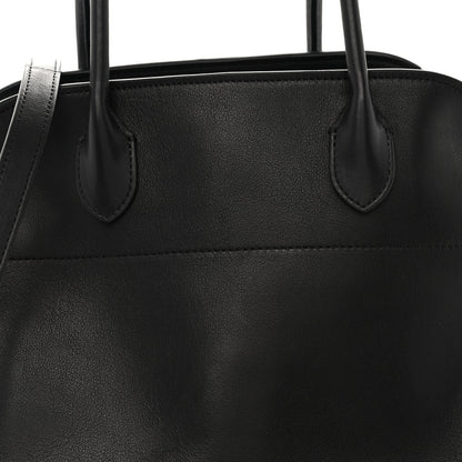 The Row Polished Saddle Calfskin Soft Margaux 12 Black 7 of 9