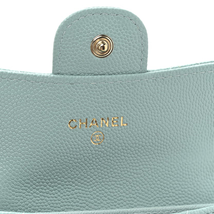 Chanel Caviar Quilted Flap Card Holder Wallet Light Green 6 of 9