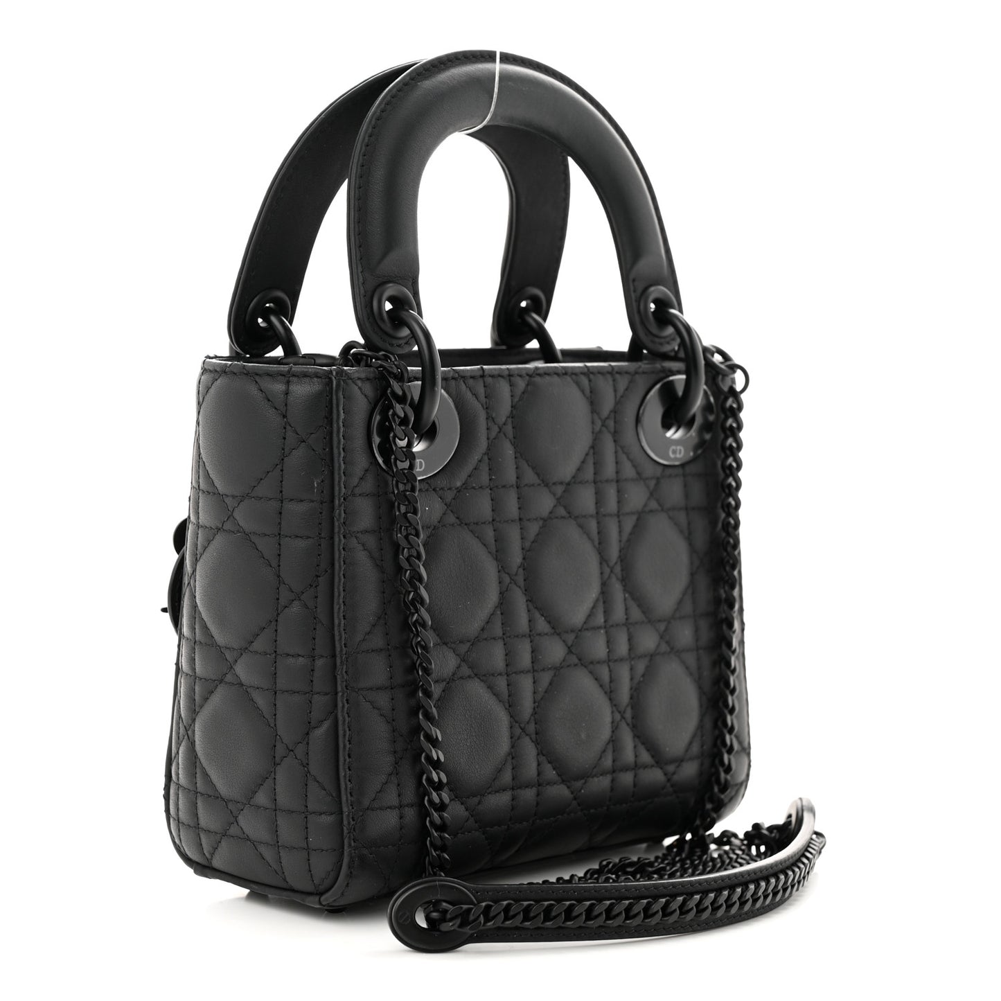Ultra Matte Calfskin Cannage Mini Lady Dior Black