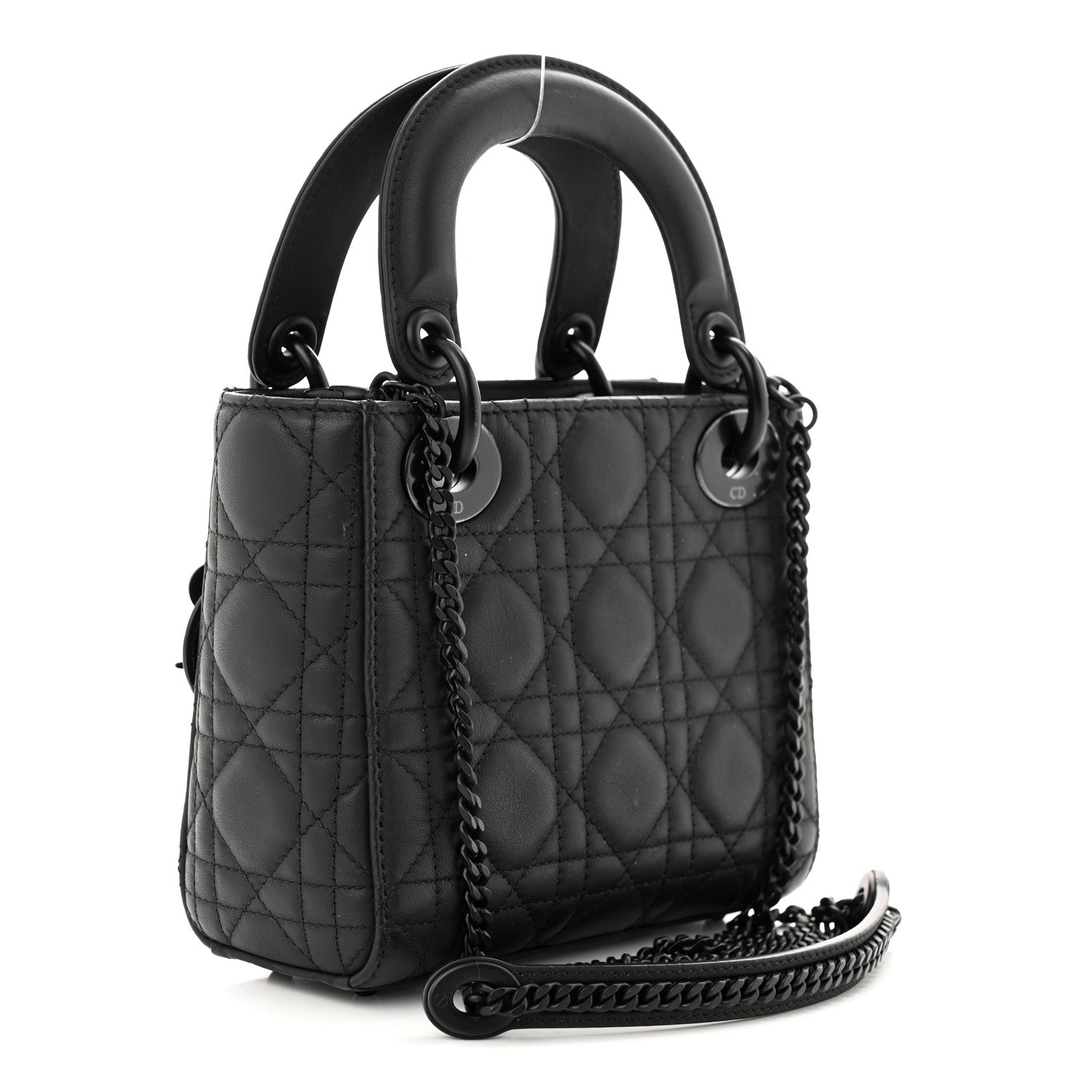 Christian Dior Ultra Matte Calfskin Cannage Mini Lady Dior Black 3 of 13