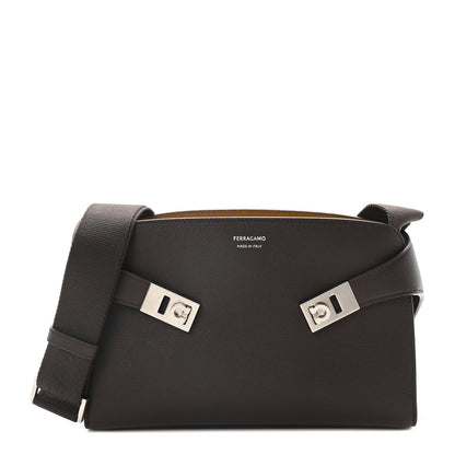 Salvatore Ferragamo Calfskin Hug Messenger Bag Testa Di Moro 1 of 10