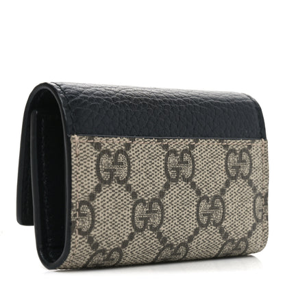 Gucci Dollar Calfskin GG Supreme Monogram GG Marmont 6 Key Holder Case Black Beige Ebony 3 of 7
