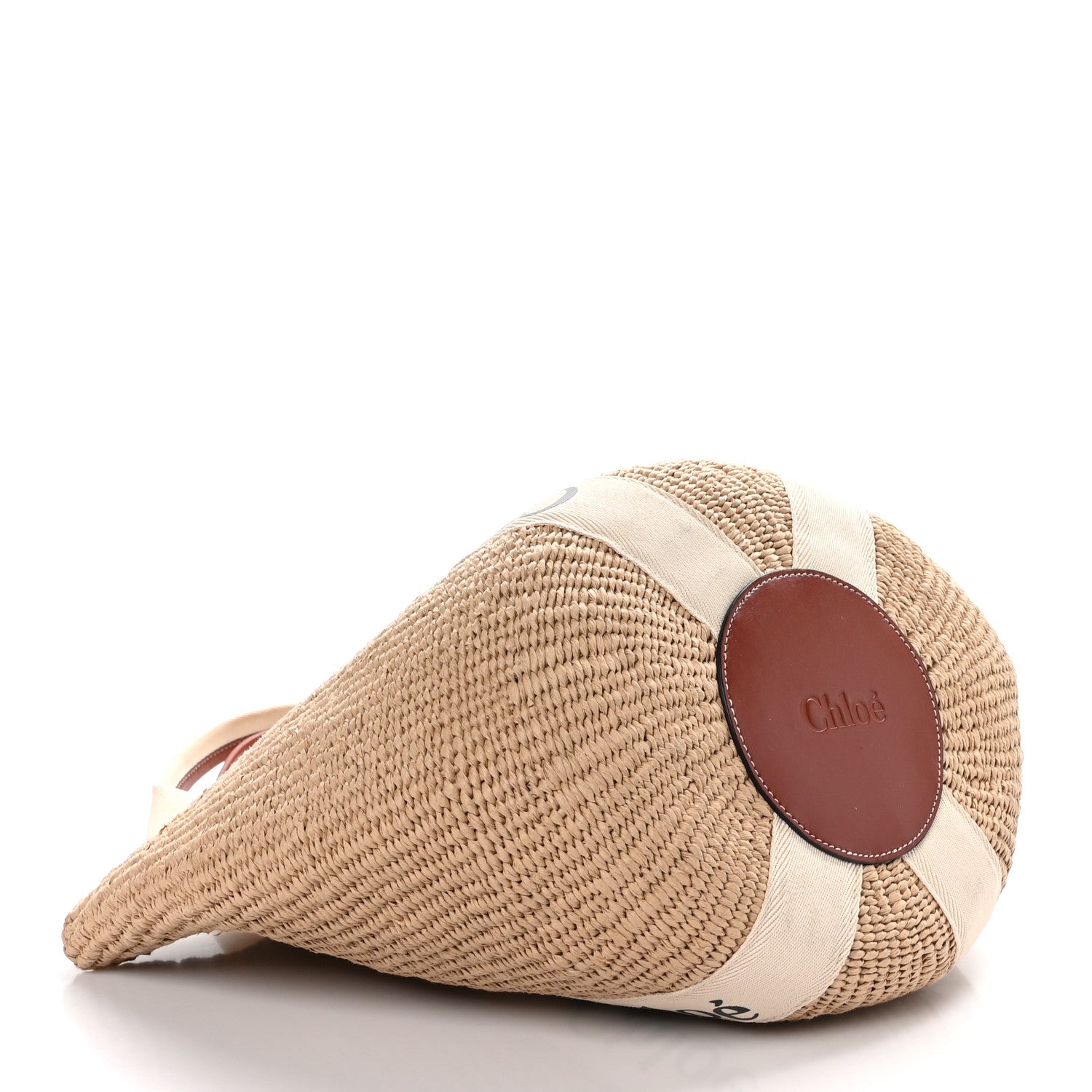 Chloe Raffia Large Woody Tote White 4 of 9