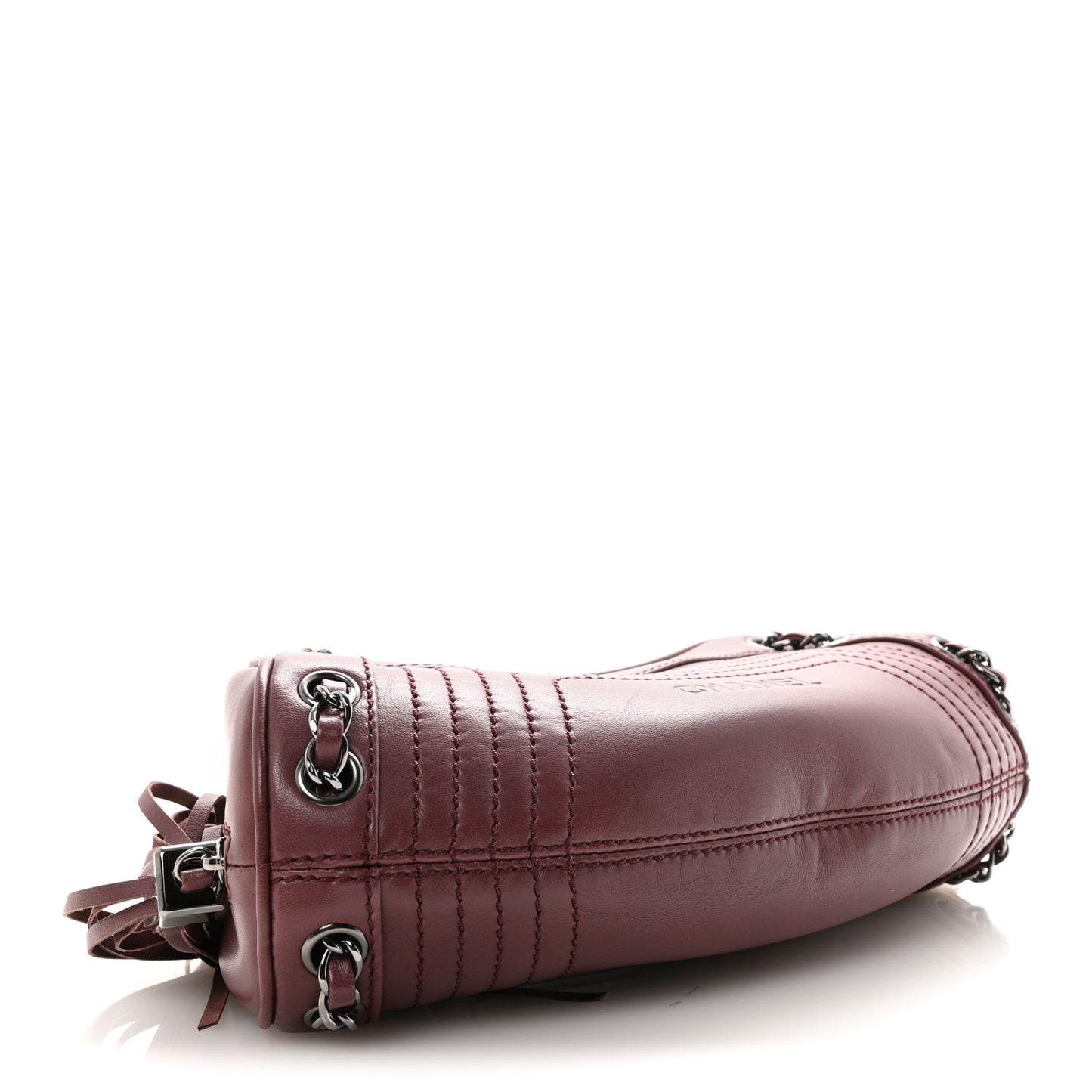 Lambskin Lax Small Tassel Shoulder Bag Dark Purple