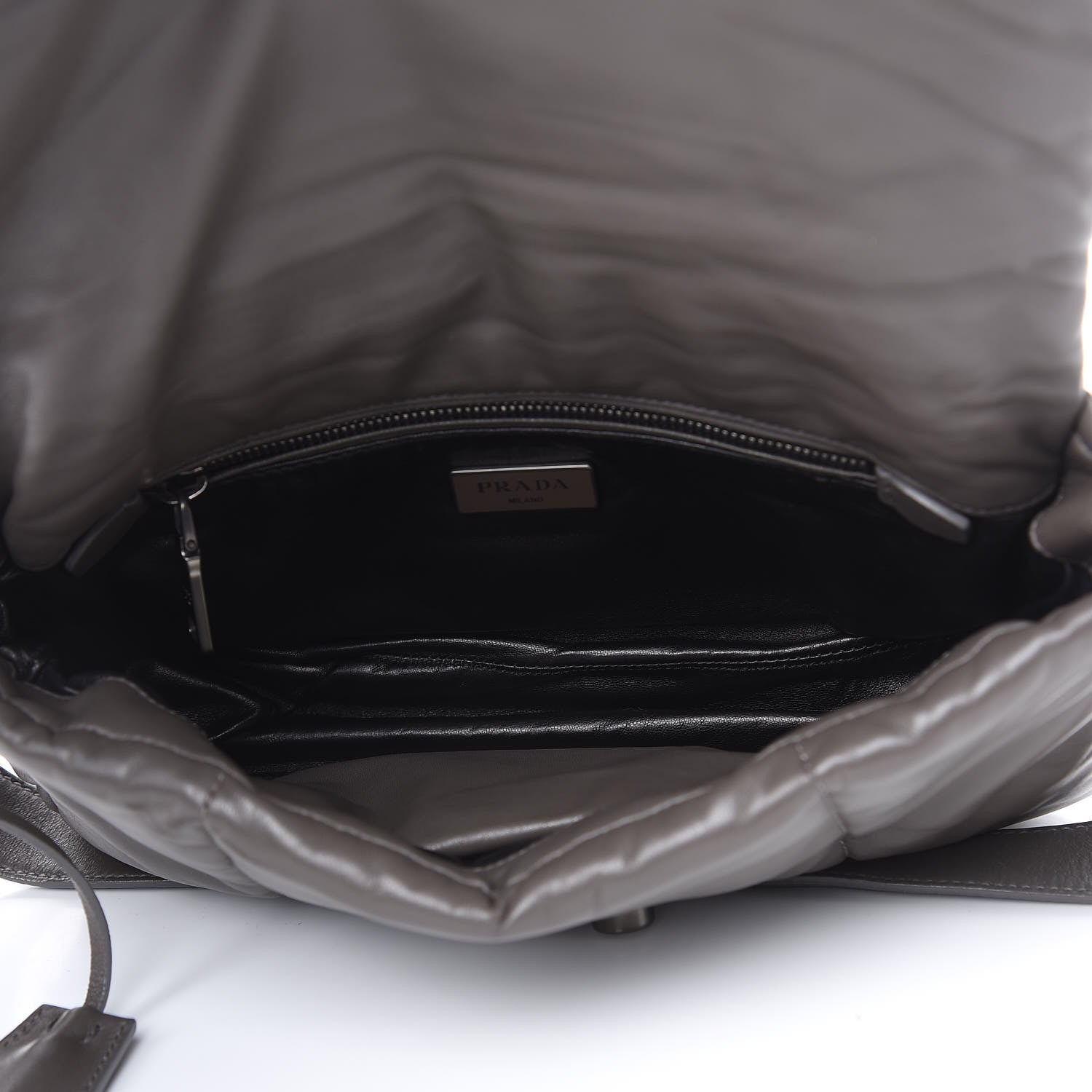 Prada Nappa Bomber Sound Flap Shoulder Bag Ardesia 5 of 11
