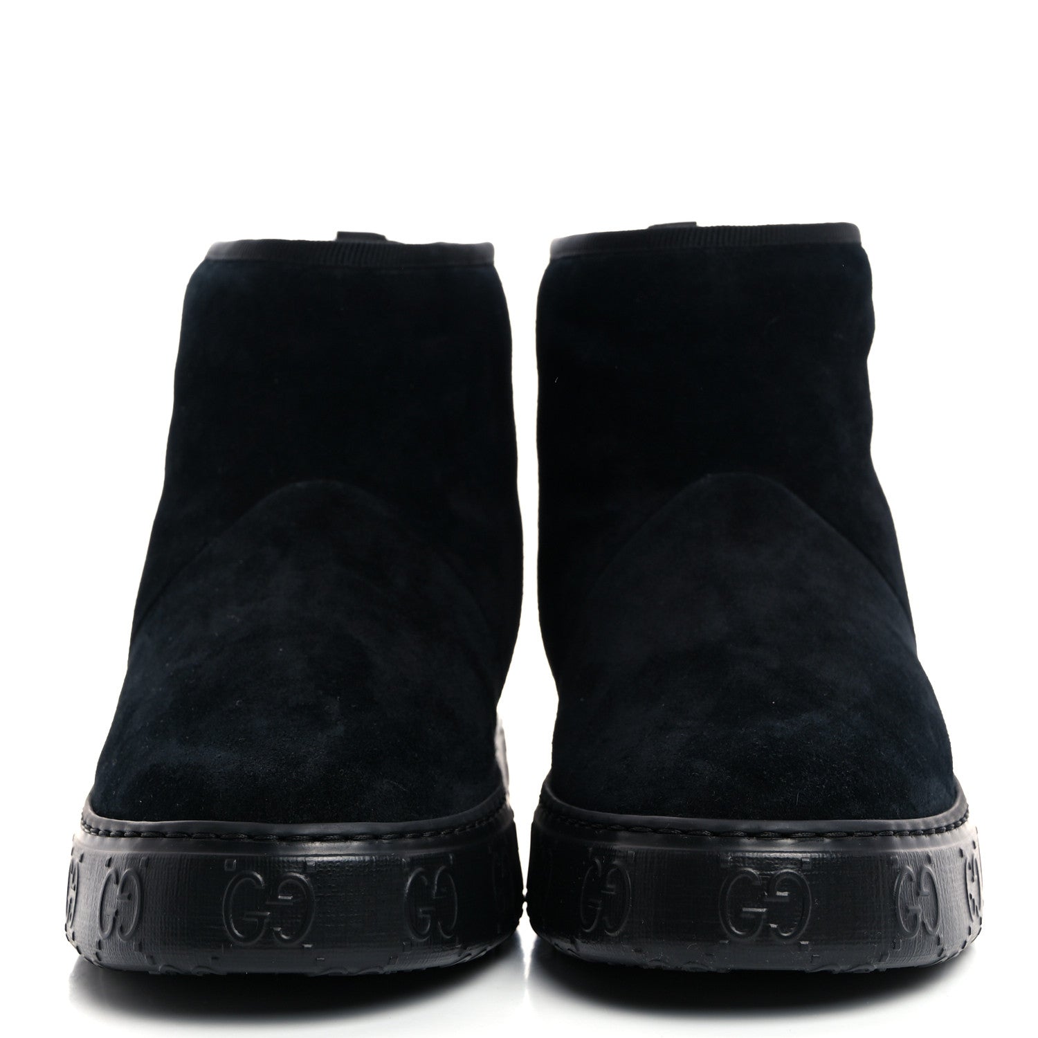 Gucci Suede Wool Womens Prestige Booties 36 Black Butterscotch 2 of 9