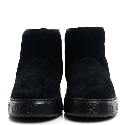 Gucci Suede Wool Womens Prestige Booties 36 Black Butterscotch 2 of 9
