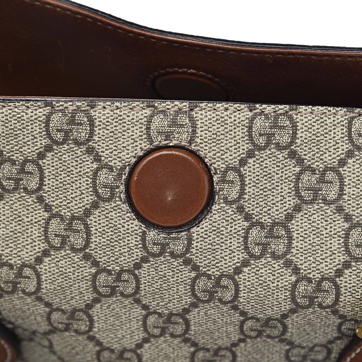 GG Supreme Monogram Linea A Foldover Tote Brown