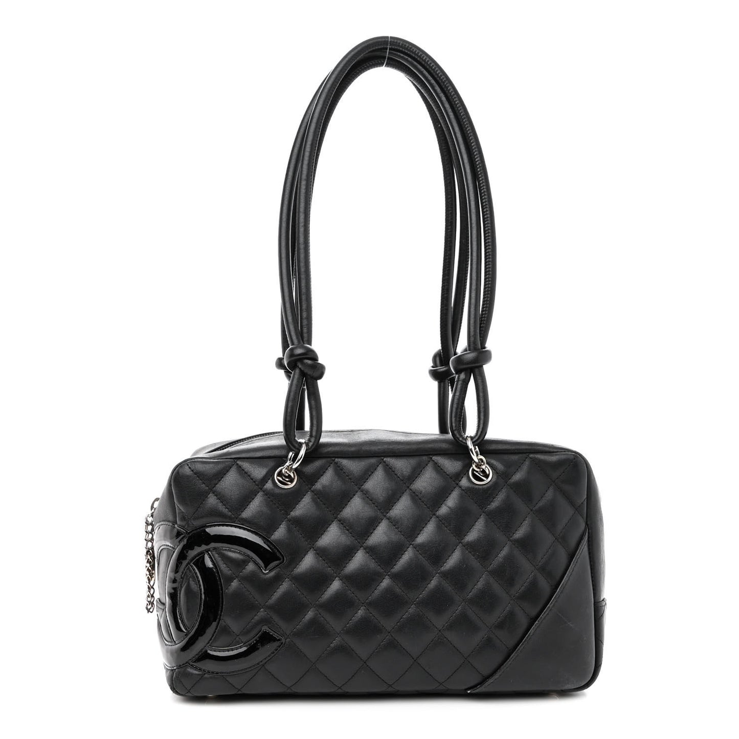 Calfskin Quilted Large Cambon Bowler Black