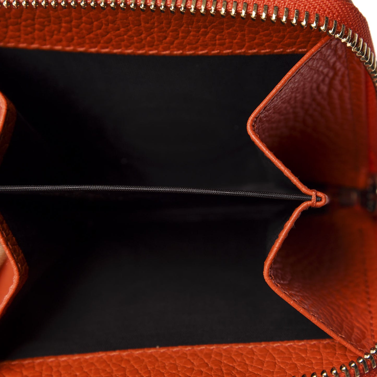 Monogram Dollar Calfskin Zip Around French Flap Wallet Beige Ebony Sun Orange