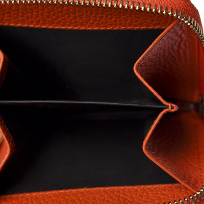 Gucci Monogram Dollar Calfskin Zip Around French Flap Wallet Beige Ebony Sun Orange 6 of 8