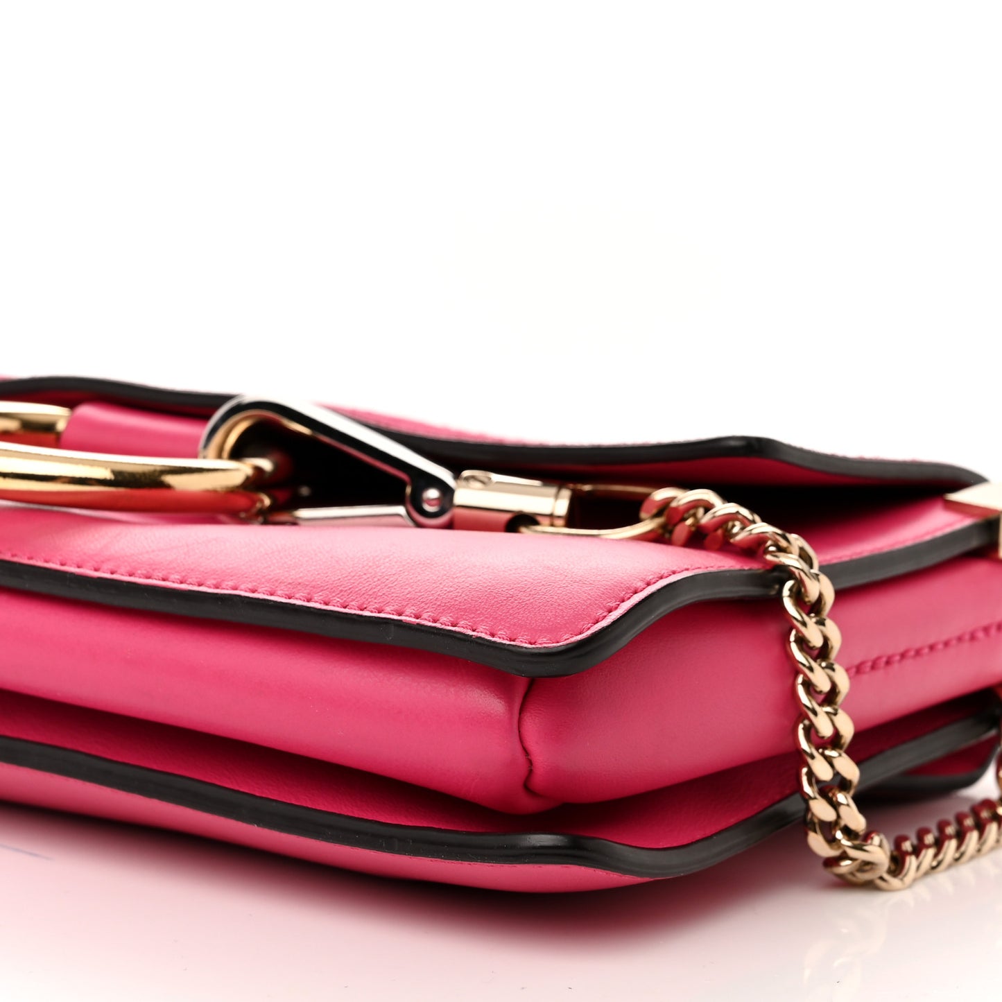Suede Calfskin Small Faye Shoulder Bag Fuchsia Rose