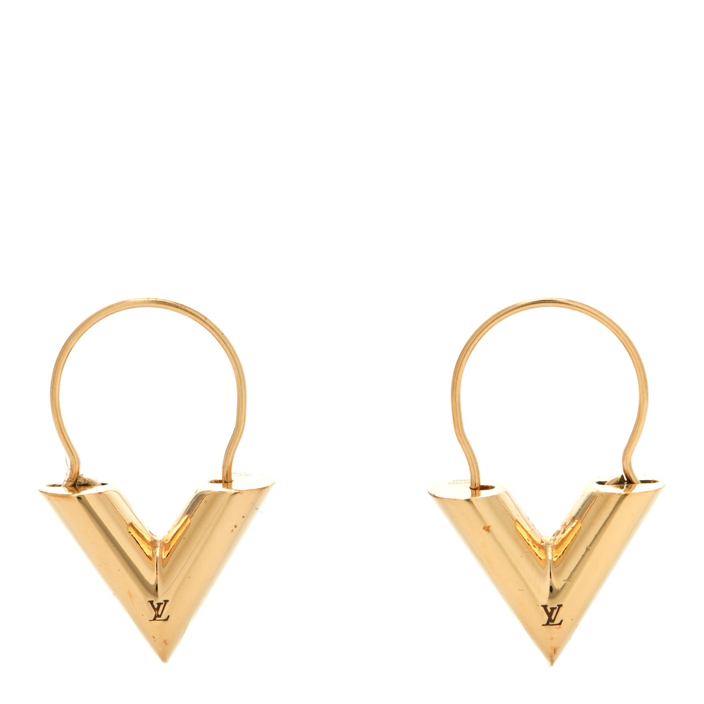 Brass Essential V Hoop Earrings Gold