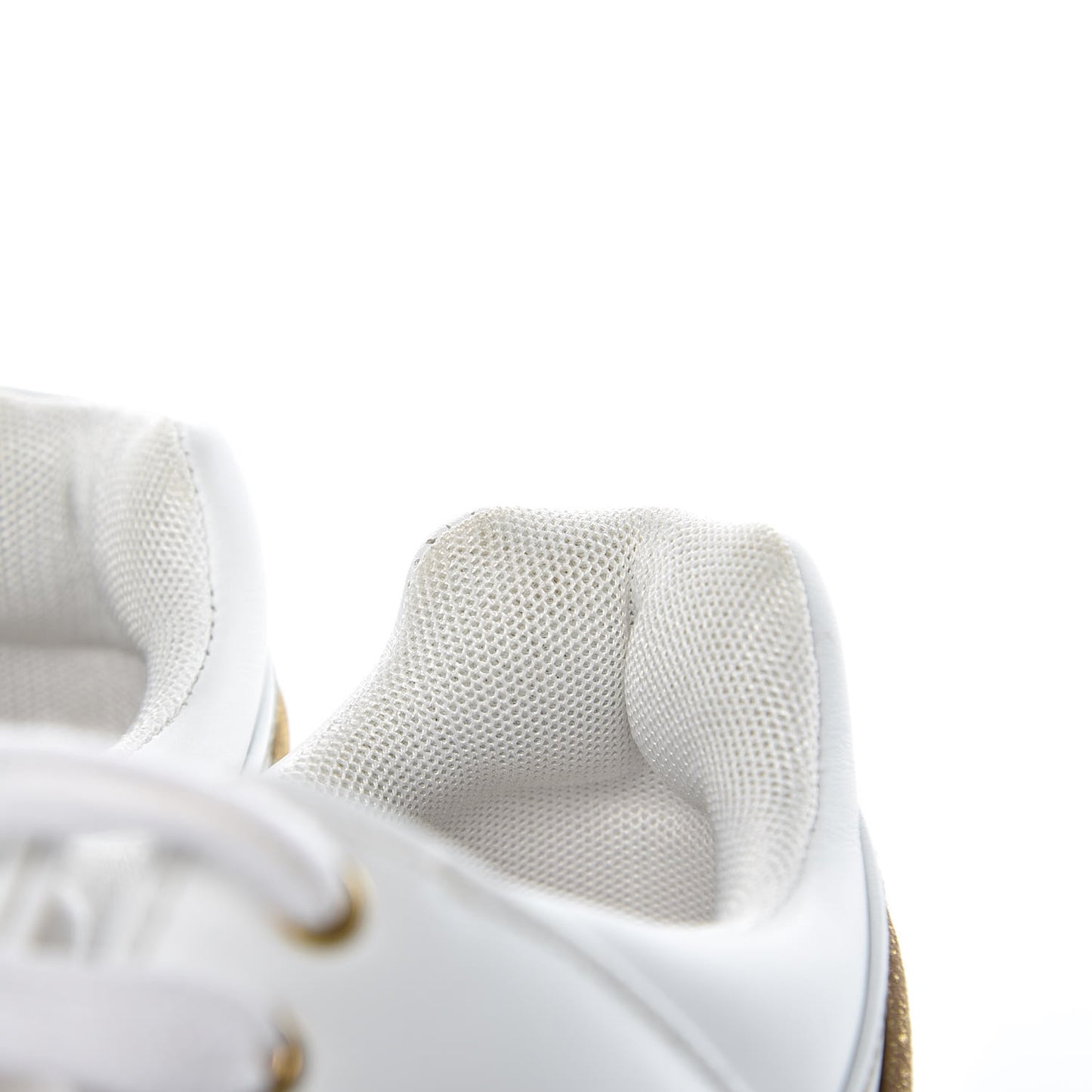 Calfskin Laminated Lambskin CC Sneakers 41 White Gold