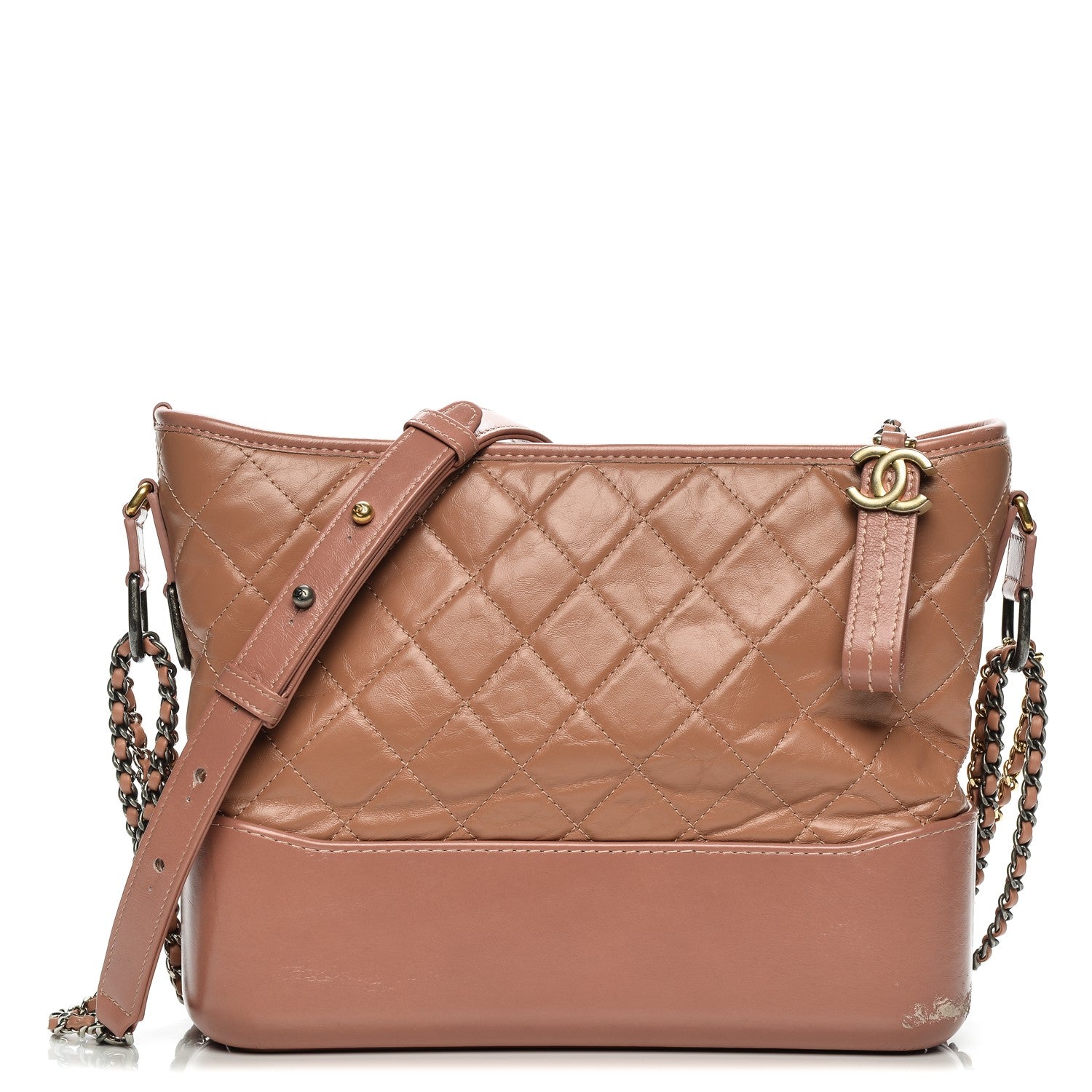 Chanel Aged Calfskin Quilted Medium Gabrielle Hobo Pink 1 of 12