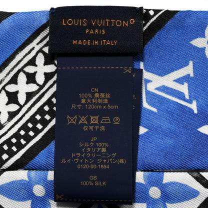 Louis Vuitton Silk Monogram Flower Tile BB Bandeau Blue 3 of 3