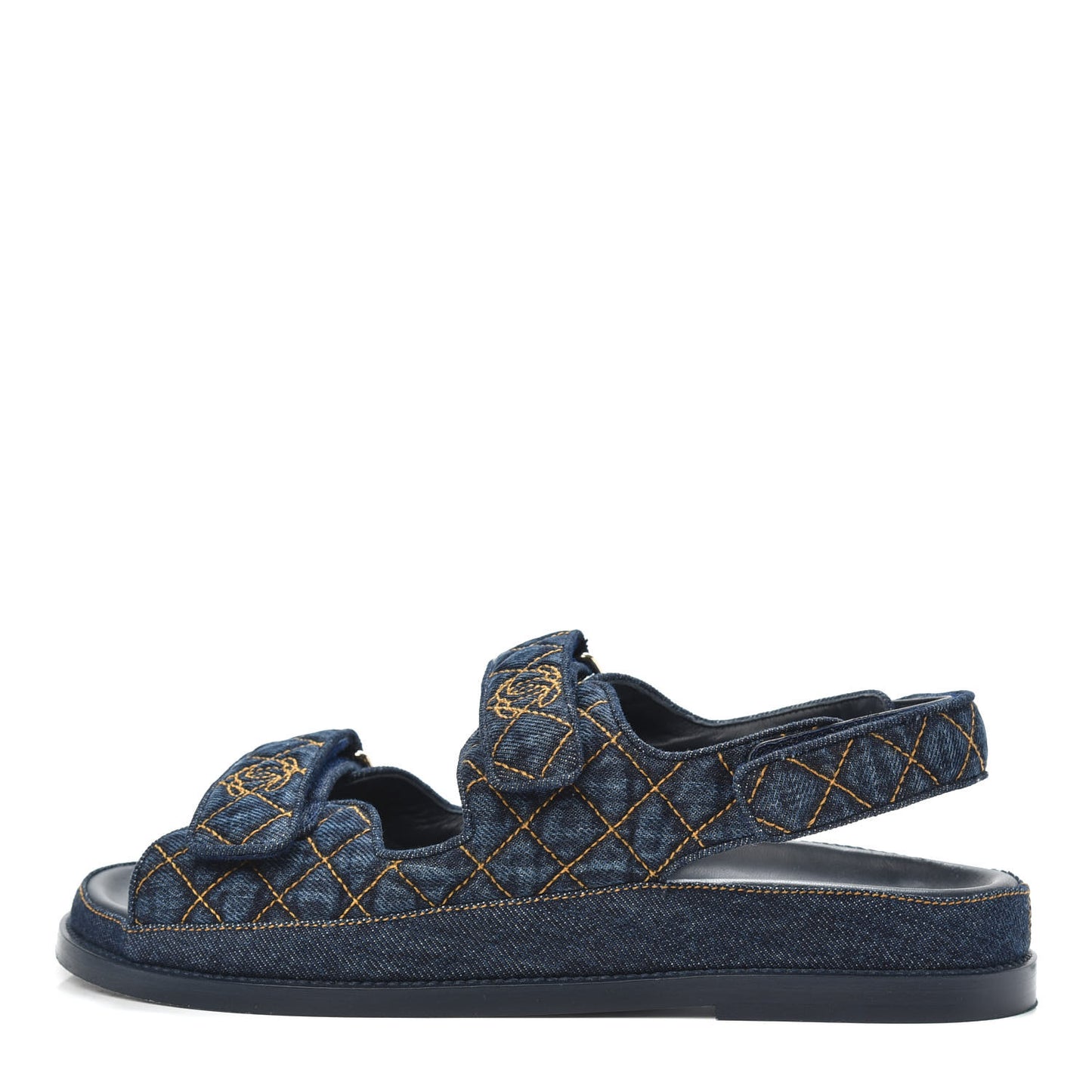 Denim Velcro Dad Sandals 41 Navy Blue
