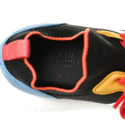 Hermes Knit Suede Goatskin Womens Crew Sneakers 40 Multicolor 8 of 9