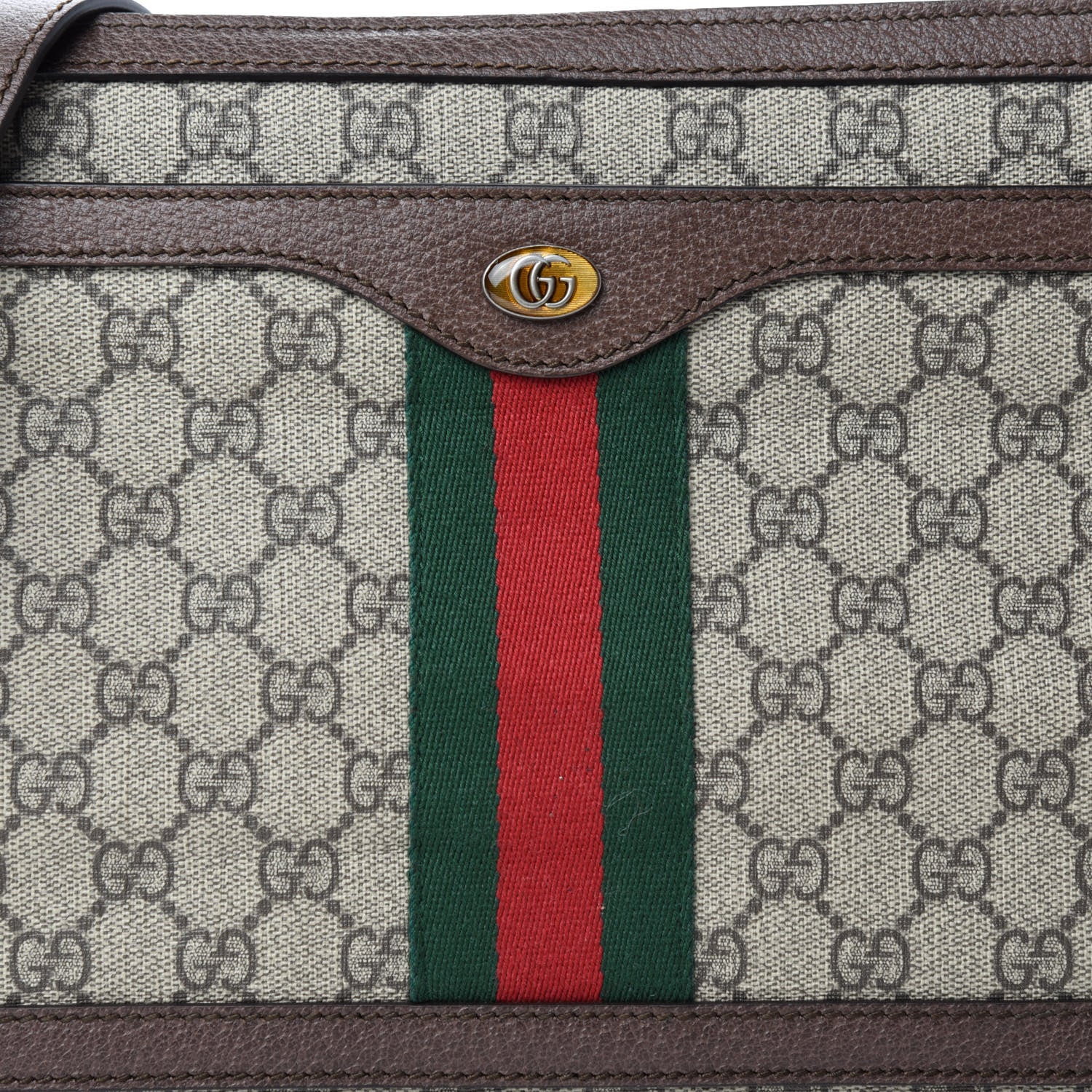 Gucci GG Supreme Monogram Web Medium Ophidia Shoulder Bag Beige New Acero 11 of 11