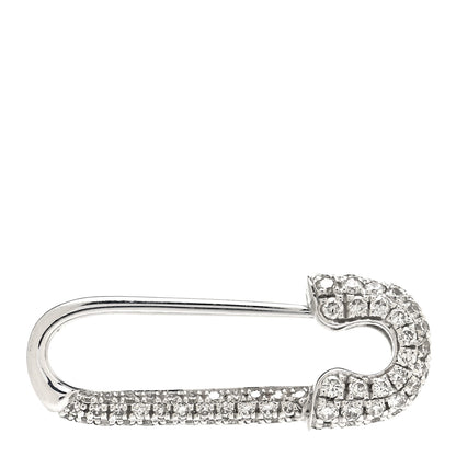 Anita Ko 18K White Gold Diamond Mini Safety Pin Earring 1 of 4