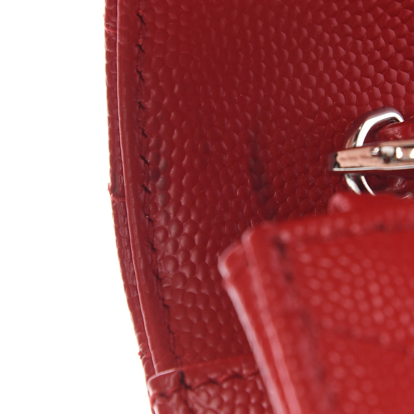 Grain De Poudre Matelasse Chevron Monogram Envelope Chain Wallet Eros Rouge