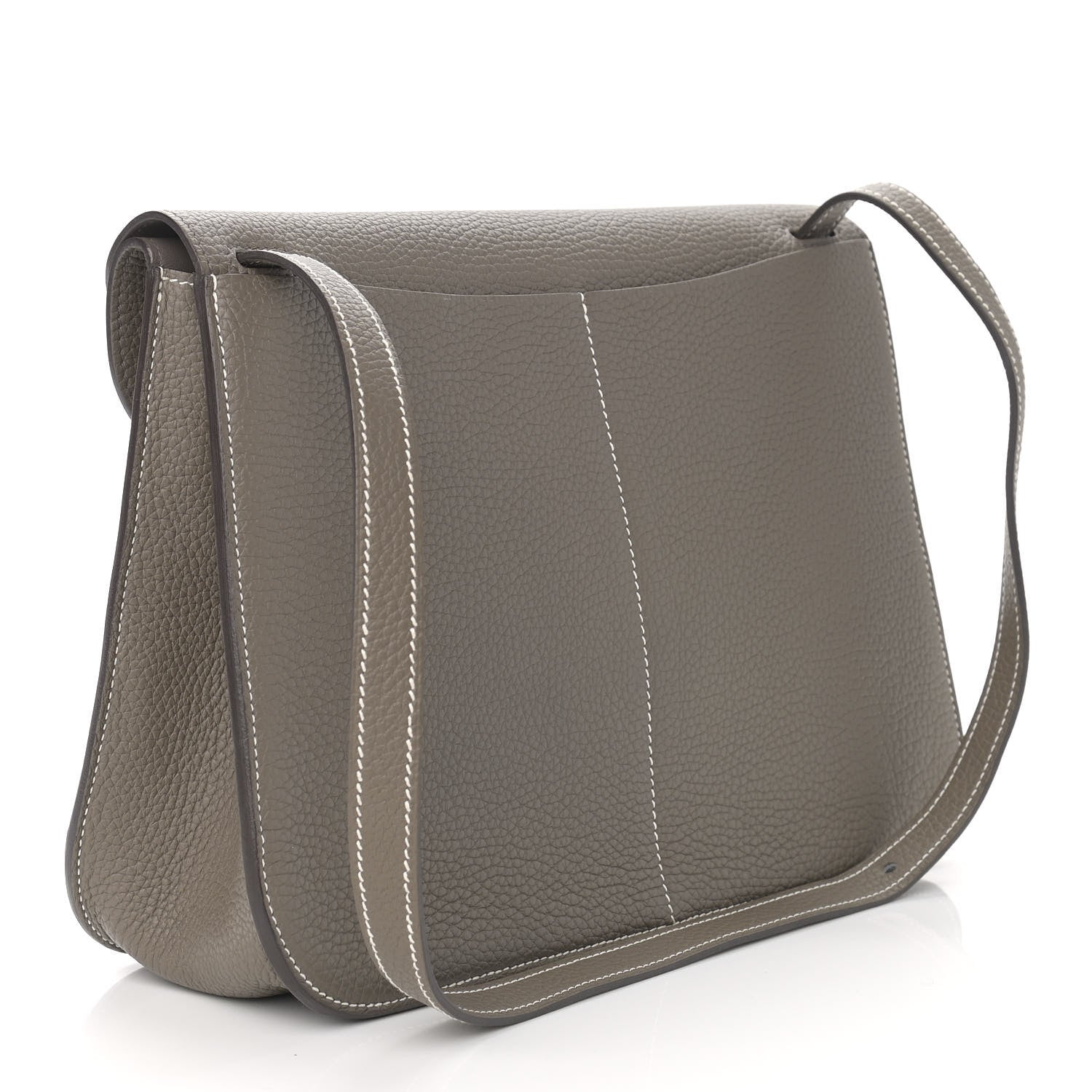 Hermes Taurillon Clemence Halzan 31 GM Etoupe 2 of 8